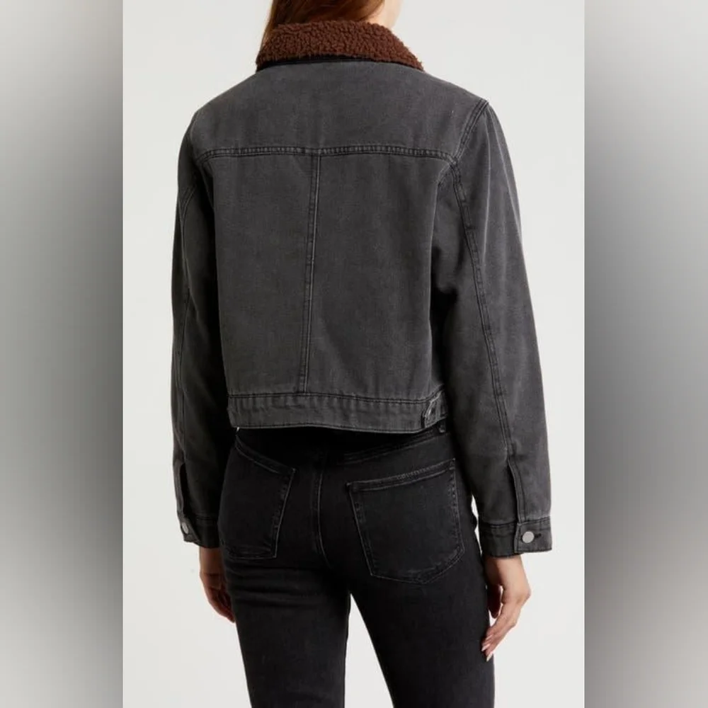 High-Pile Fleece Trim Trucker Jacket - Picture 2 of 10